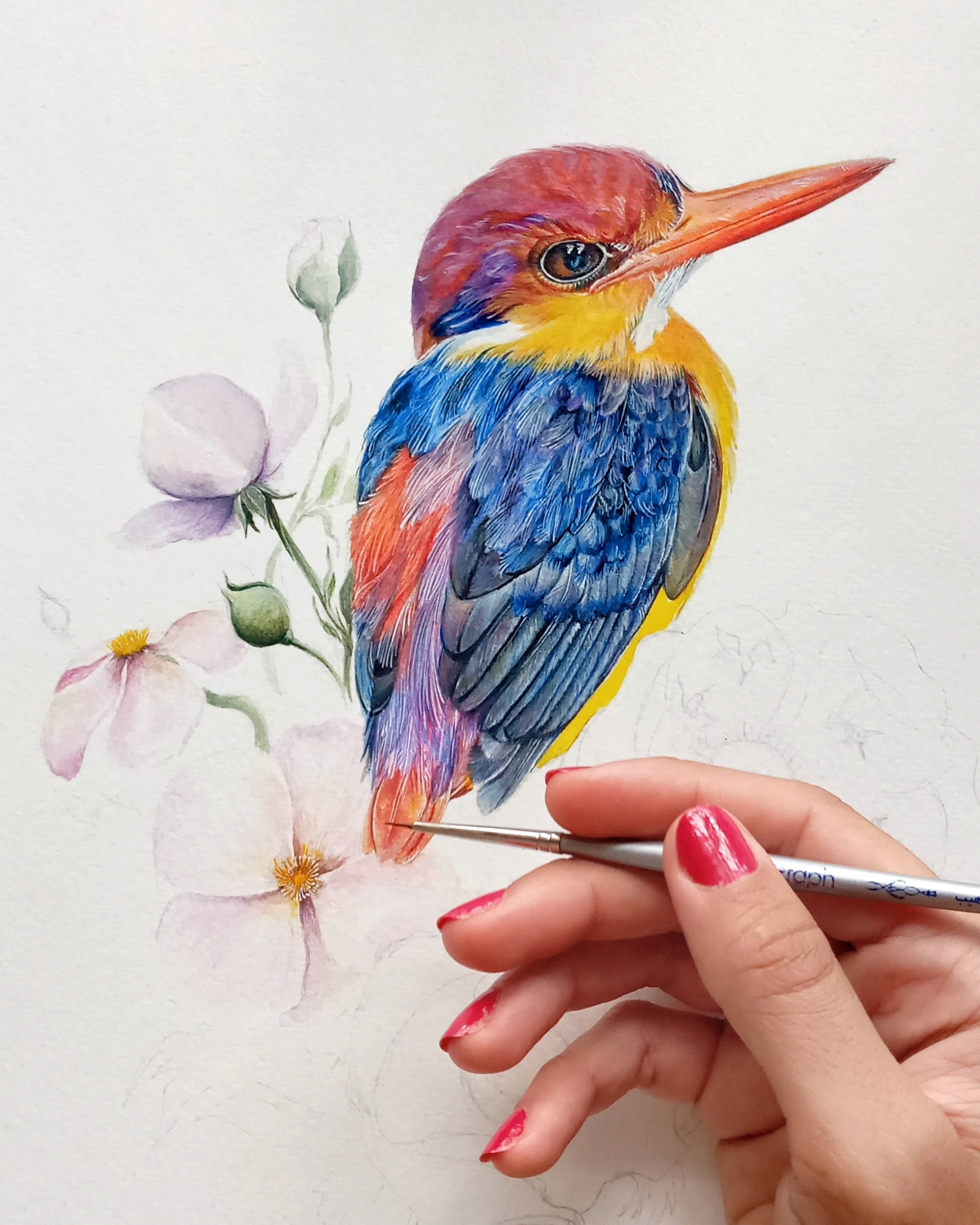 Original watercolor painting [Dream of a colorful bird] – Niaz ...