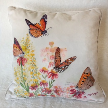 Hand painted on cushion