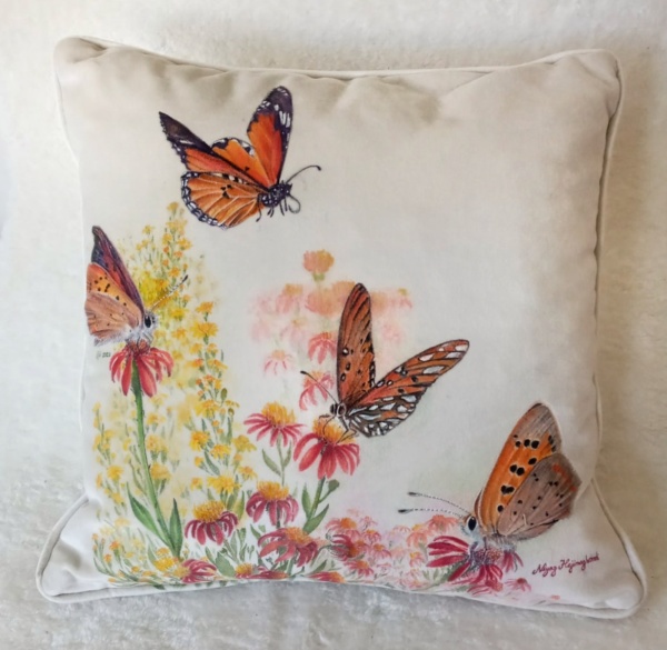 Hand painted on cushion