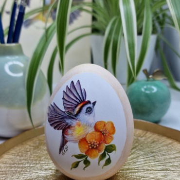 Original painting on ceramic egg _ Freedom bird