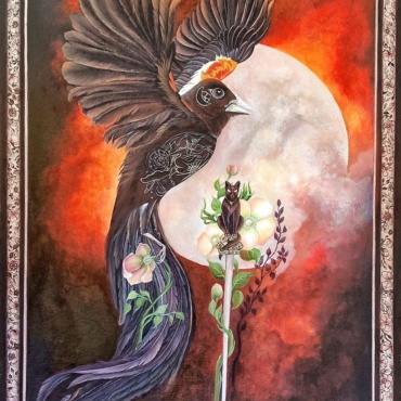 HALLOWEEN BIRD_ ORIGINAL PAINTING